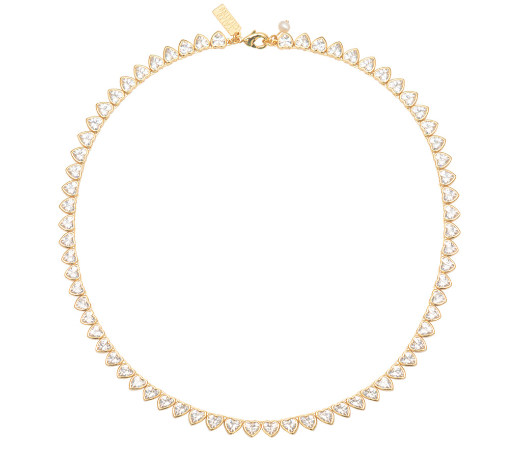 Hearts Tennis Necklace – Gold - Talis Chains