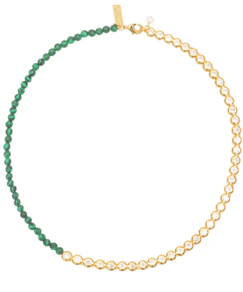 Cubic Zirconia Choker DUO- Malachite - Talis Chains