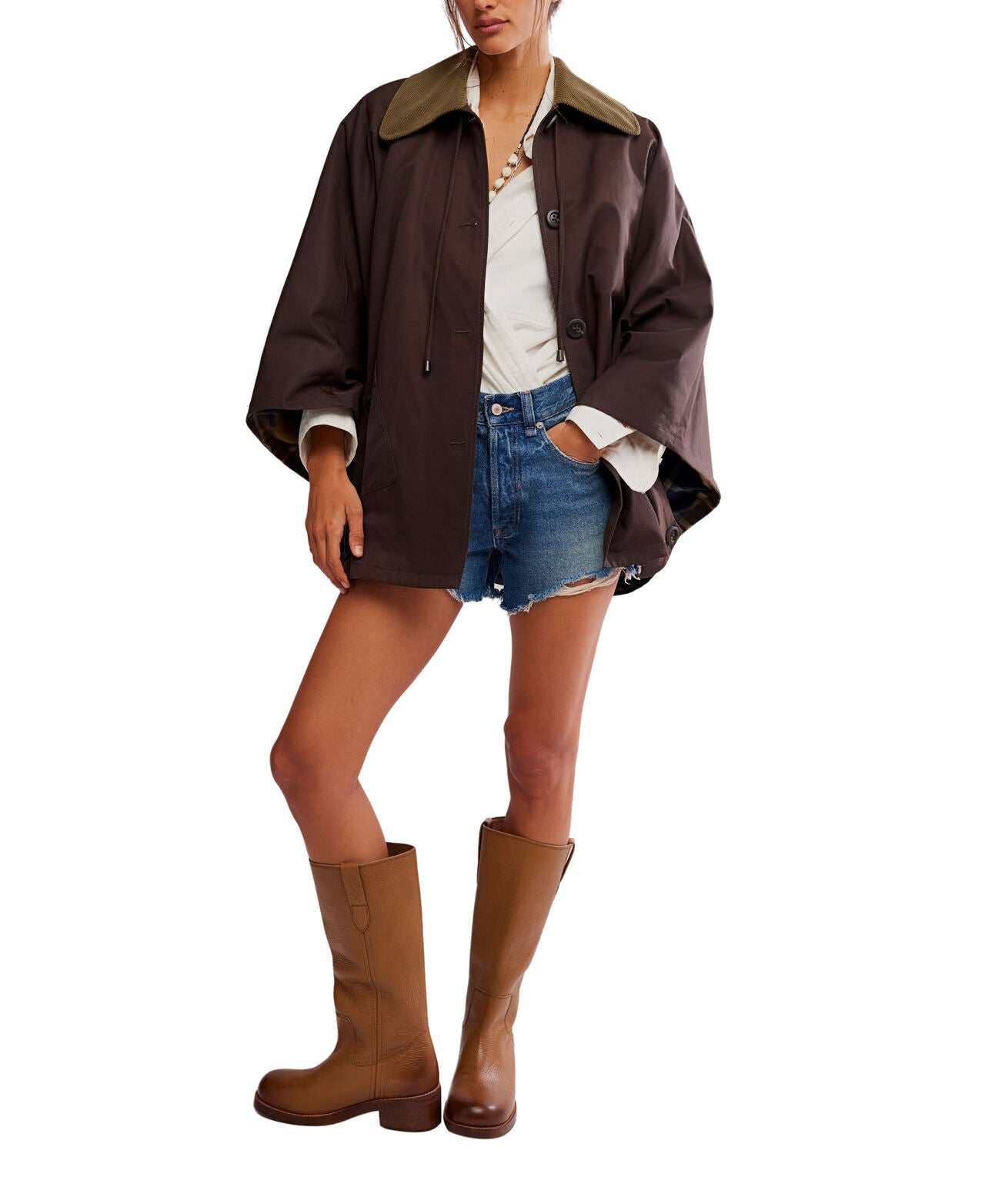 Bailey Cape Jacket - Italian Mocha - Free People