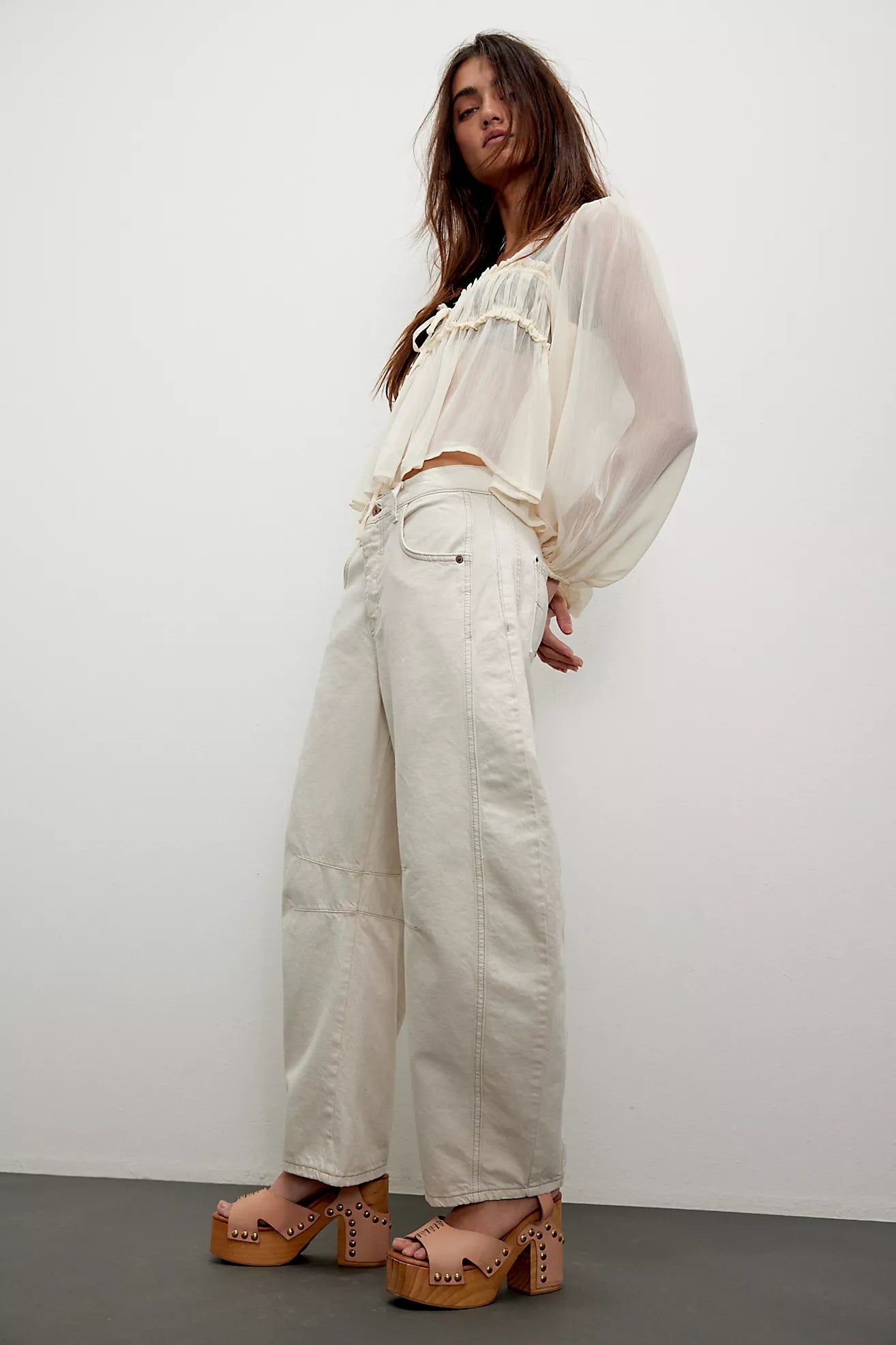 We The Free Good Luck Mid-Rise Barrel Jeans - Free People