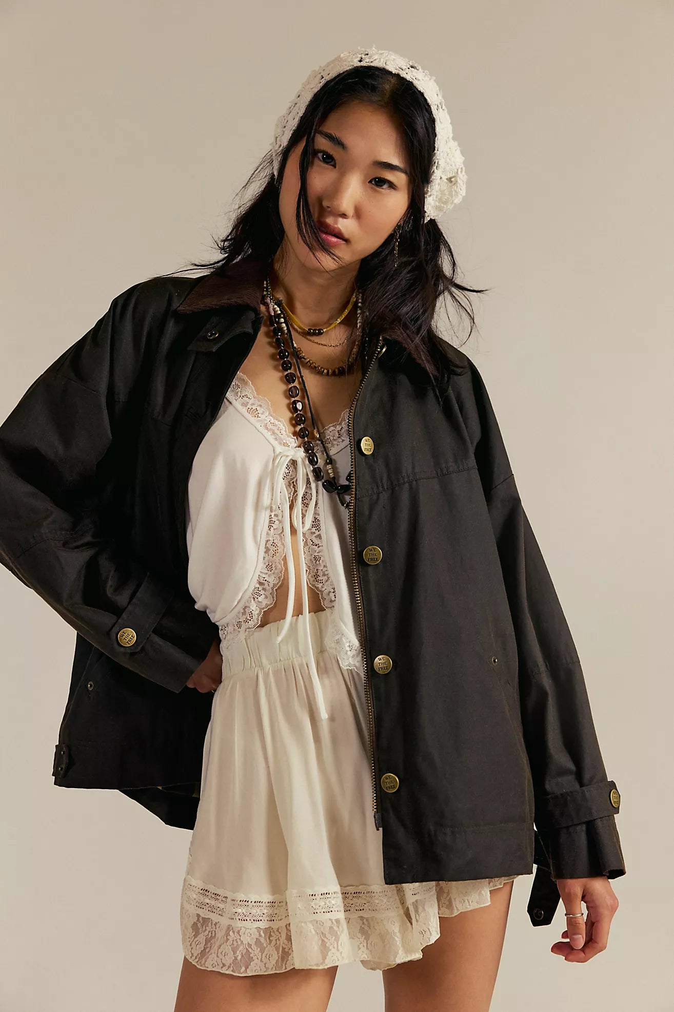 Cori Waxed Jacket - Olive - Free People