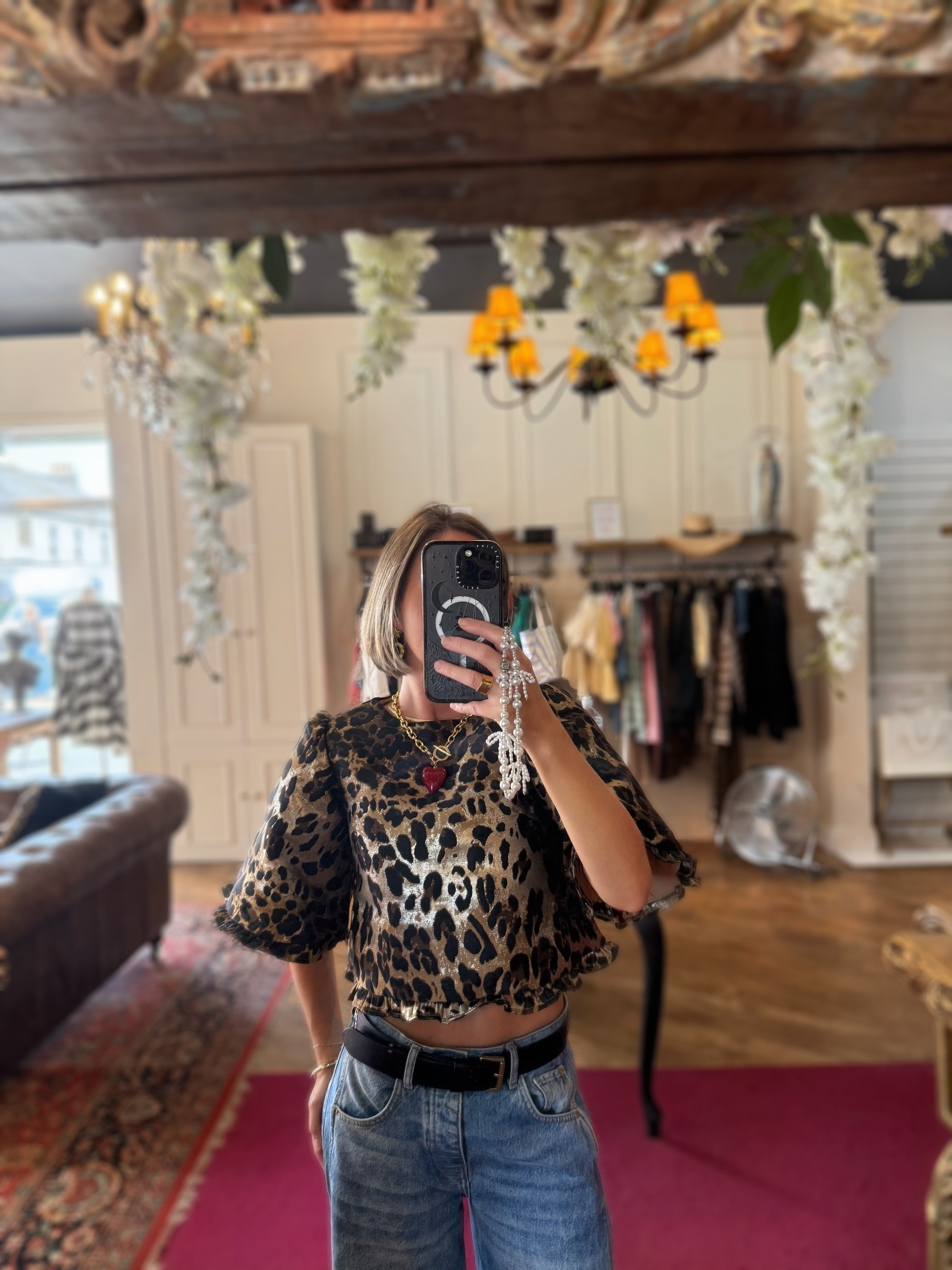 Sister Jane Suite Leopard Jacquard Top