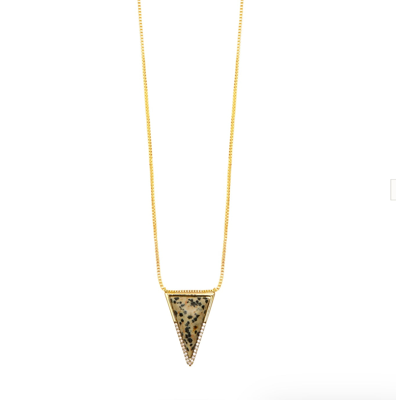 Triangle Chain Necklace- Dalmatian Jasper