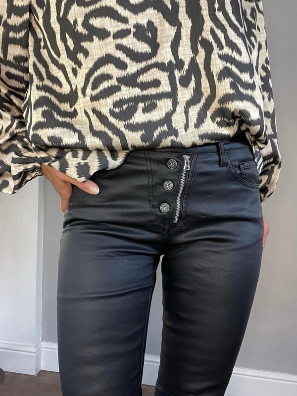 The Lux leather look Jeans