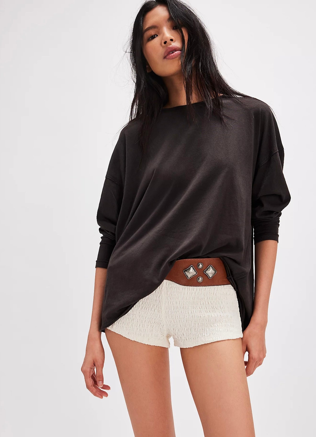 We The Free Nina Long-Sleeve Tee (Black) - Free People