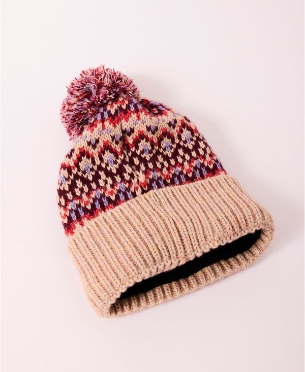 First Frost Fairisle Pom Pom Beanie - FREE PEOPLE