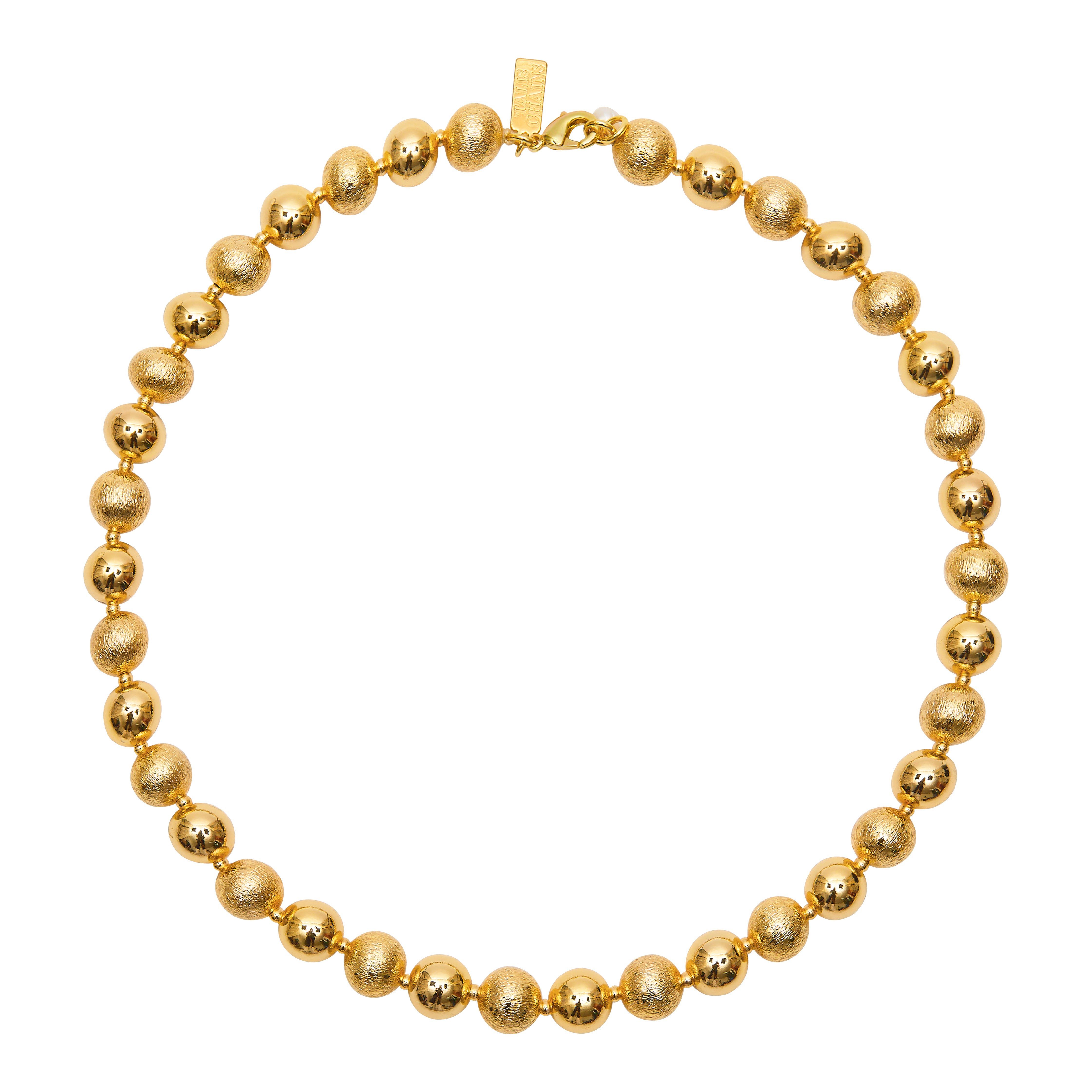 Textured Ball Bead Choker - Gold - Talis Chains