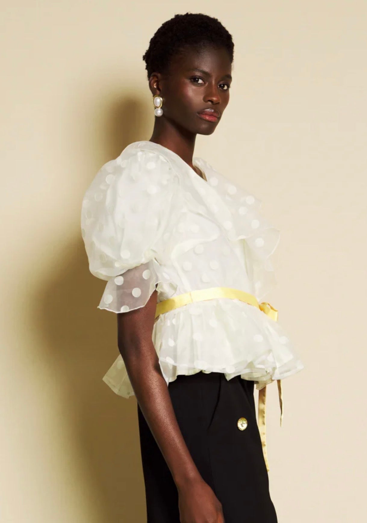 Sister Jane Margaux Spot Organza Wrap Top