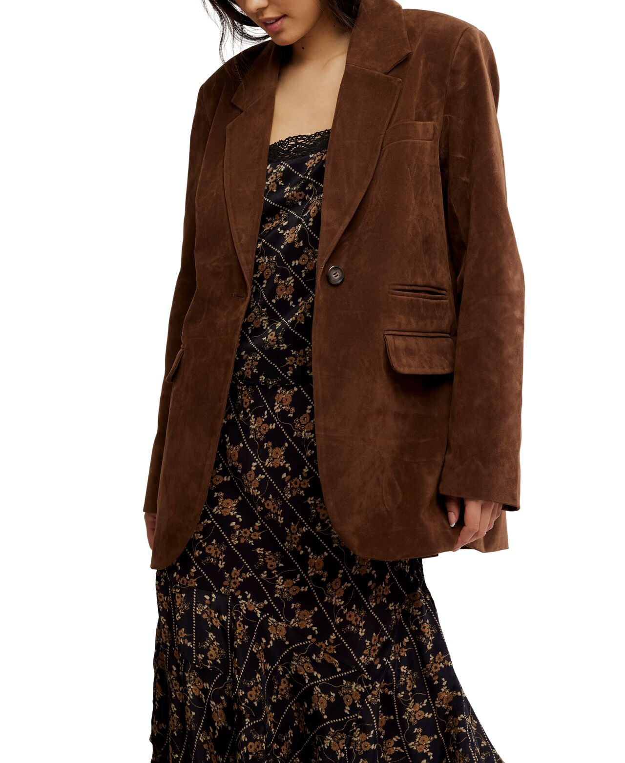 Free People Paper Cut Vegan Blazer
