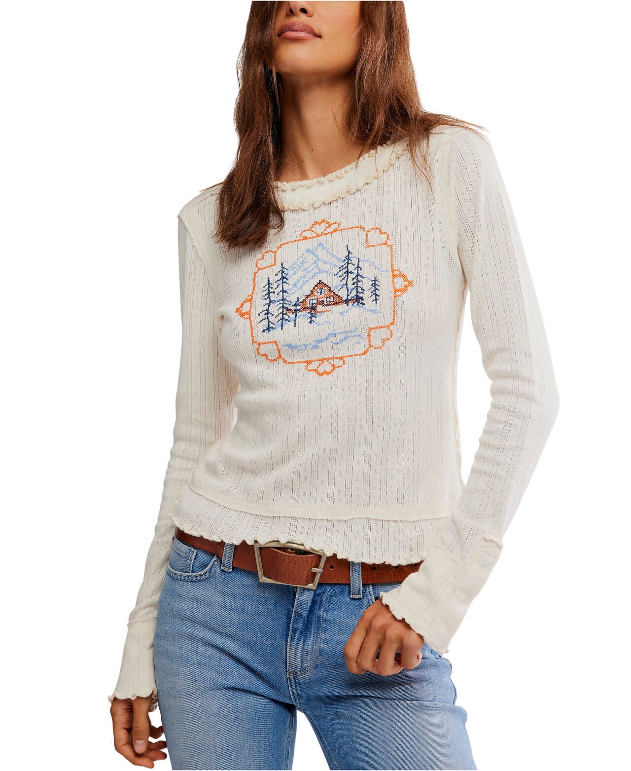 Free People Through The Woods Thermal Tee