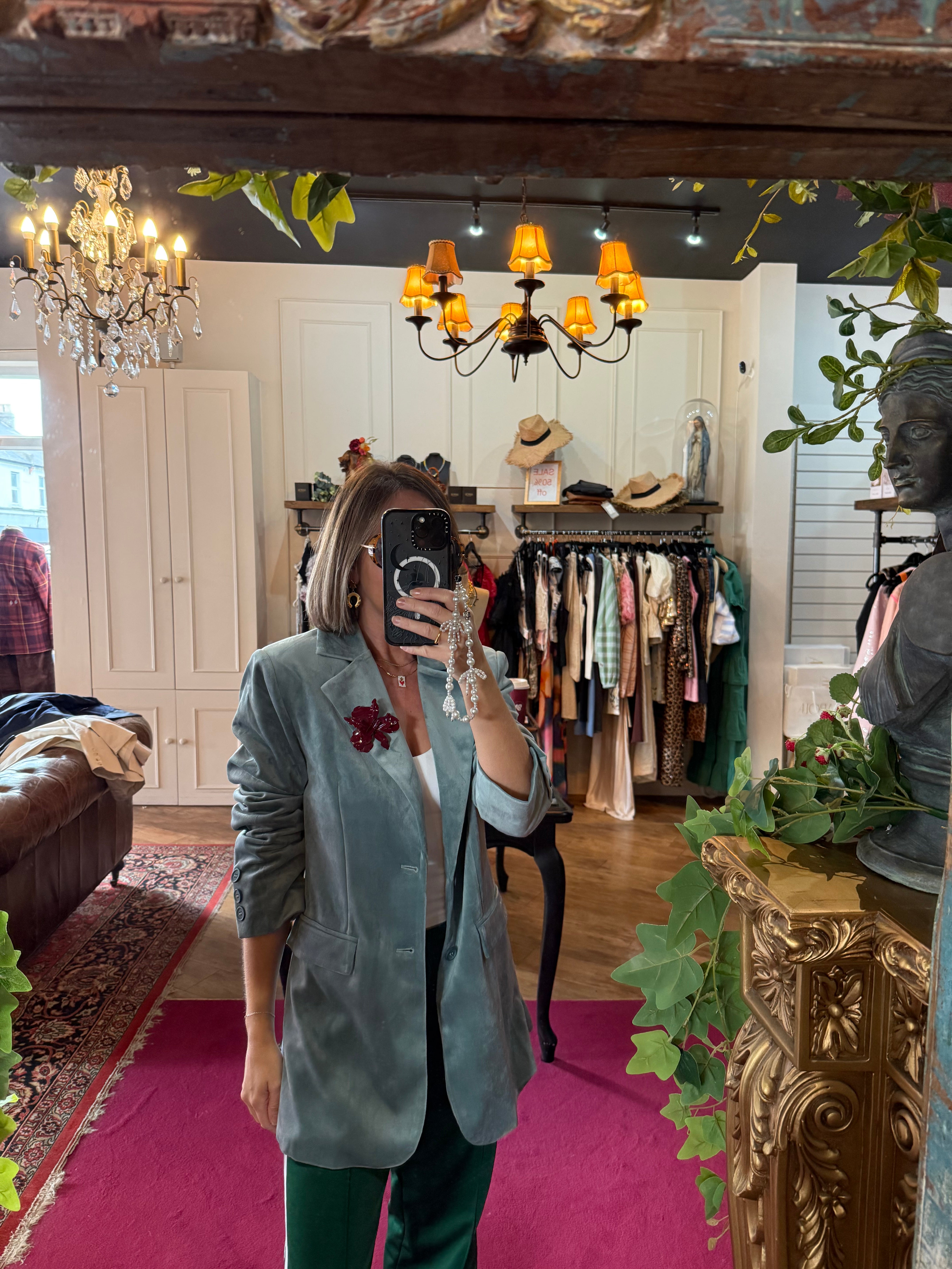 Elio Velvet Single Breasted Blazer - Sister Jane