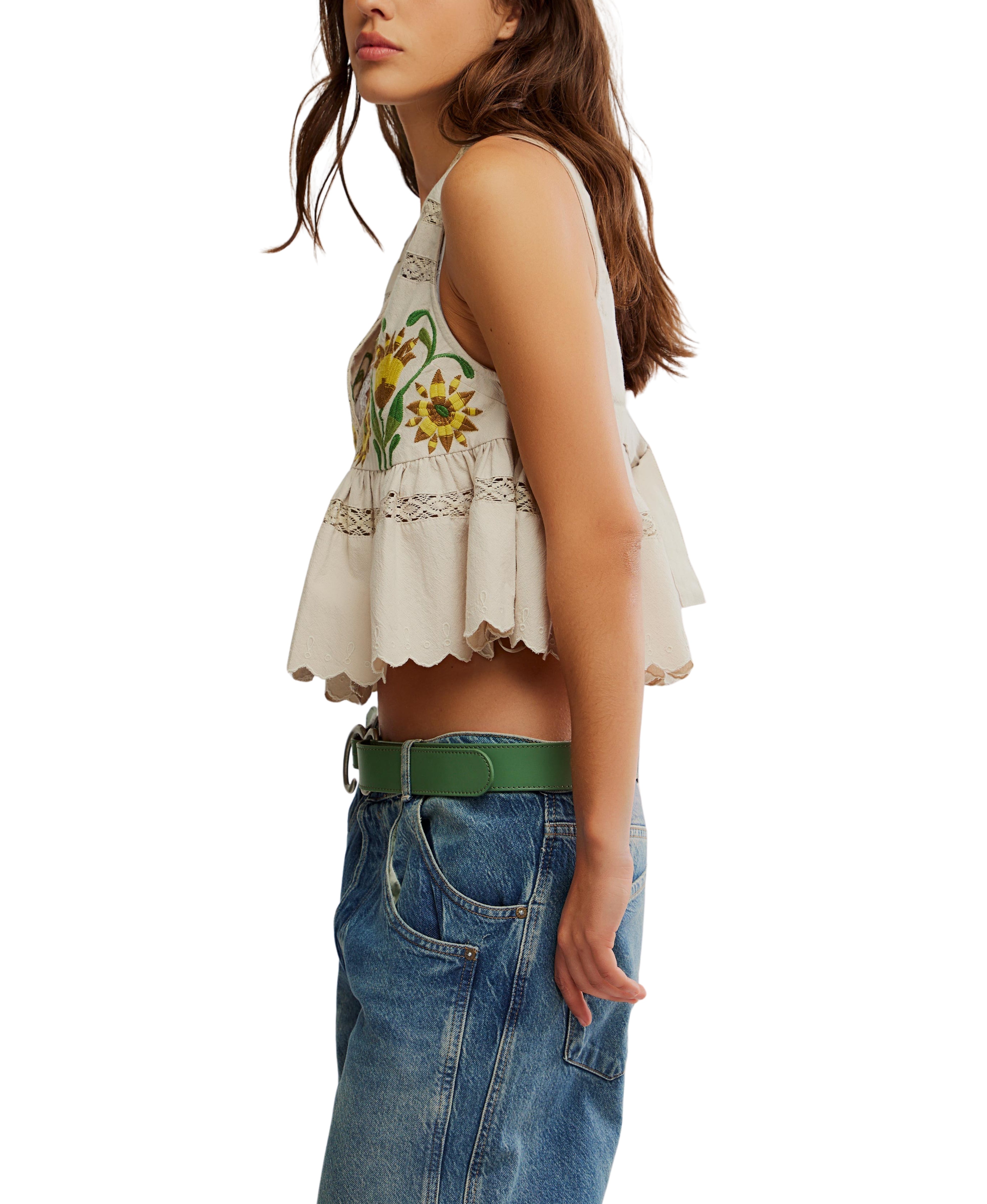 Bali Vine Whispers Top (Oat Combo) - Free People