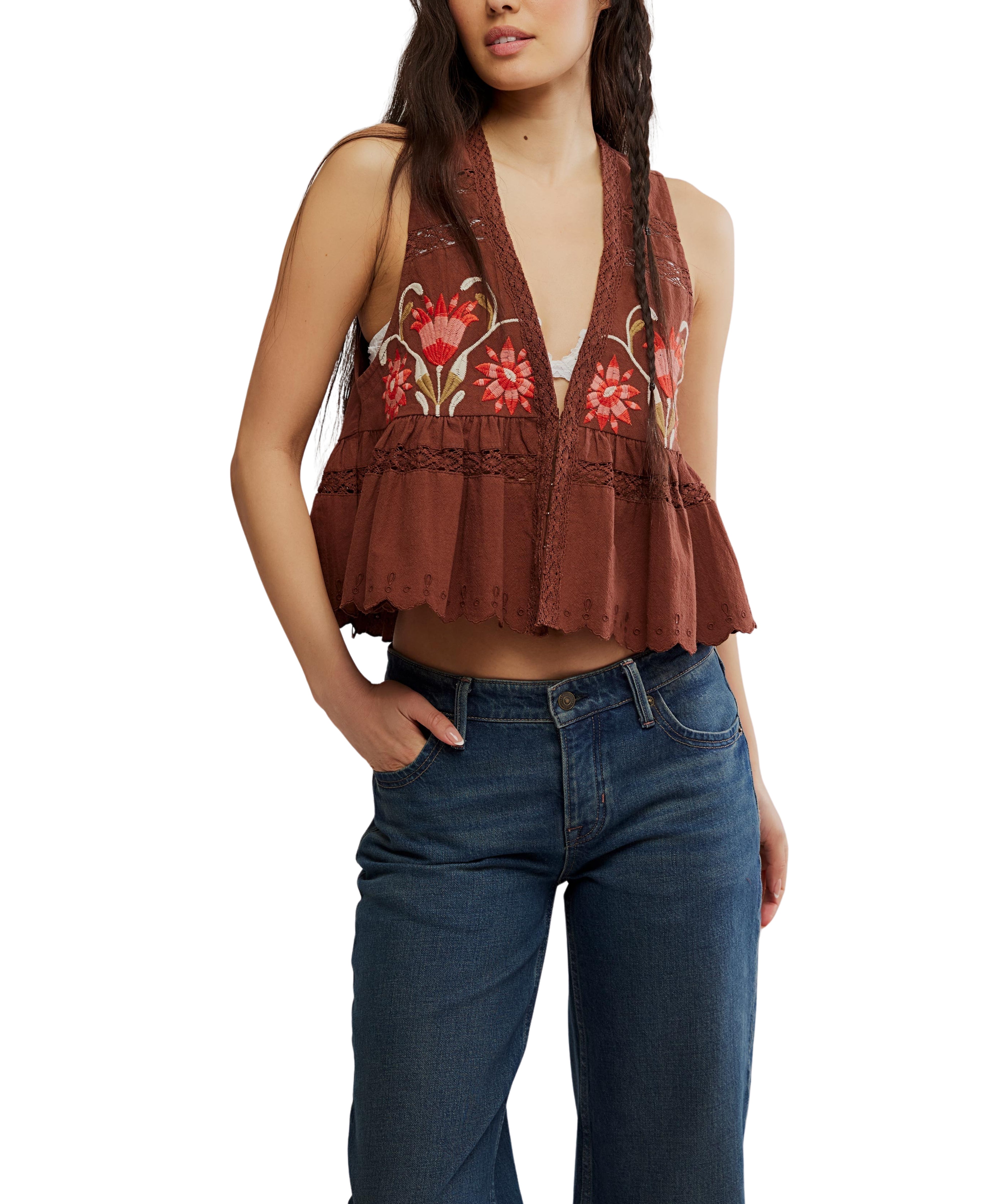 Bali Vine Whispers Top (Umber Earth Combo) - Free People