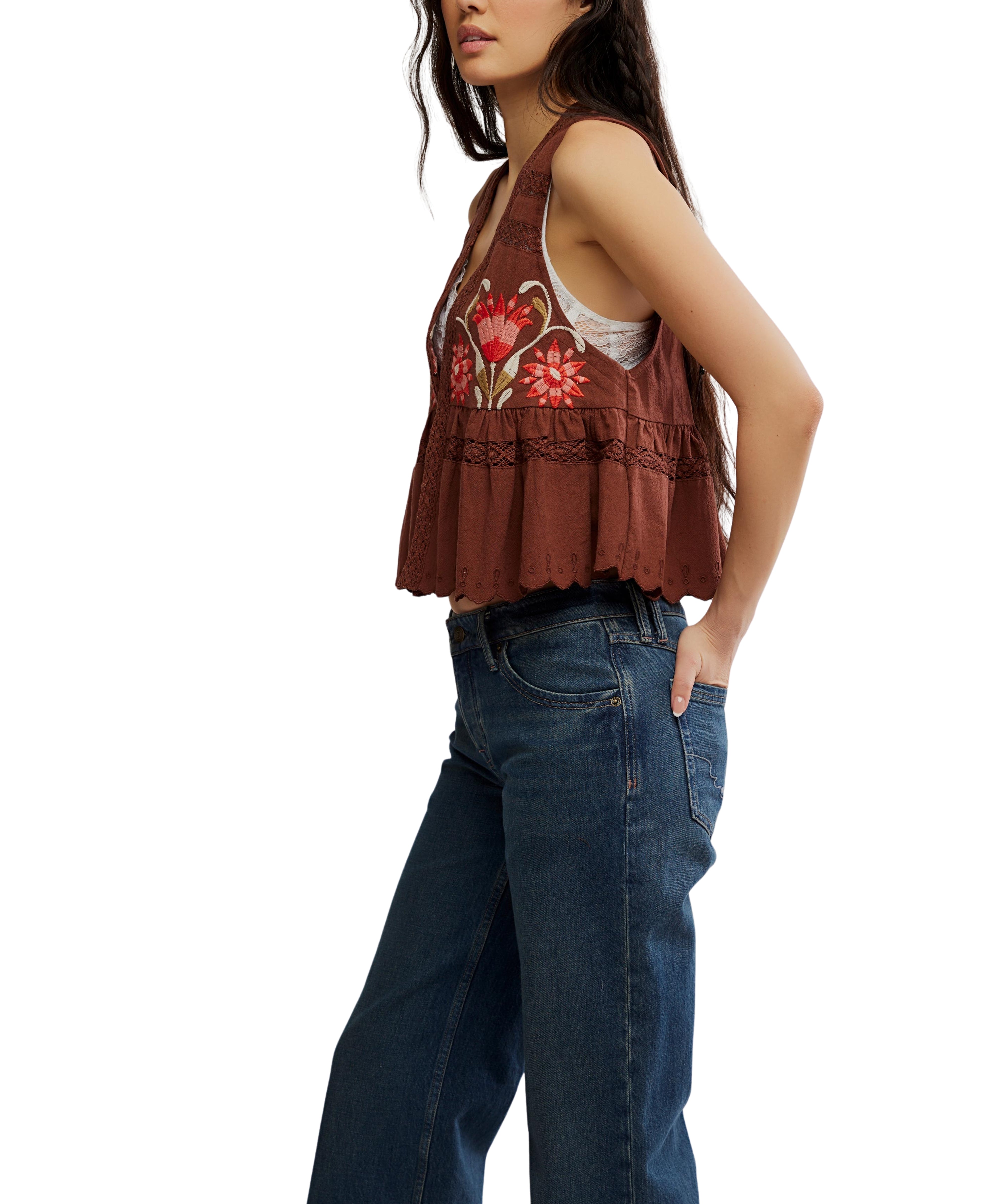 Bali Vine Whispers Top (Umber Earth Combo) - Free People