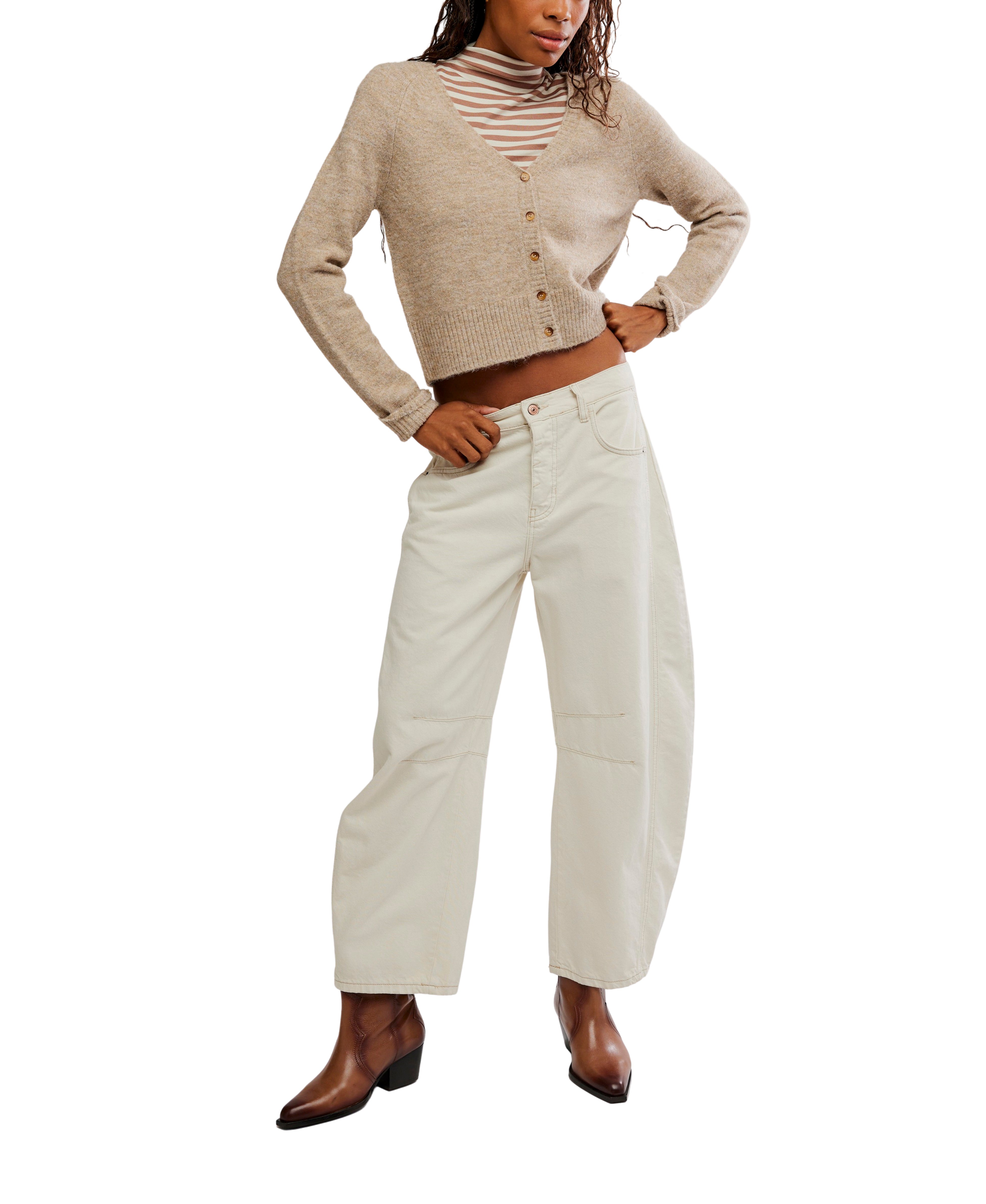 School Girl Cardigan - Pearl Melange - Free People
